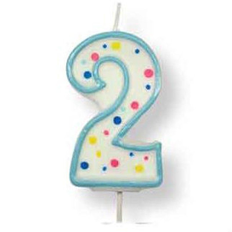 Vela cumpleaños azul número 2 pme
