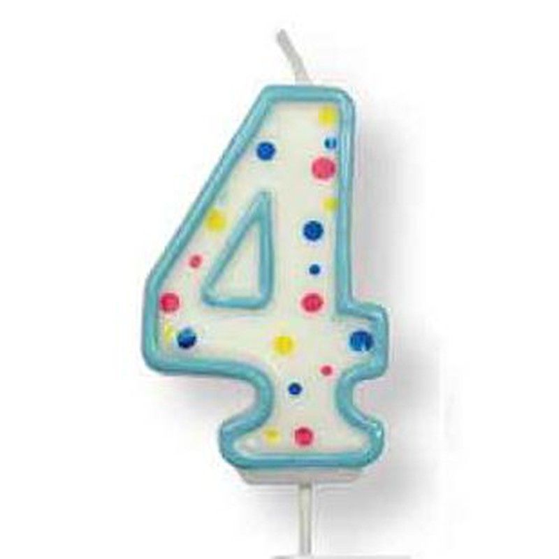 Vela cumpleaños azul número 4 pme