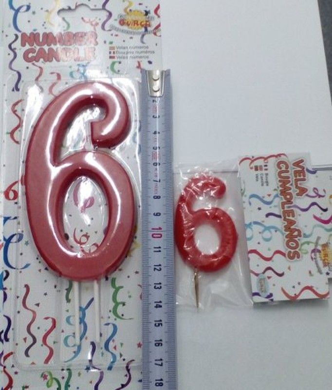Vela Cumpleaños Nñ 6 Gigante