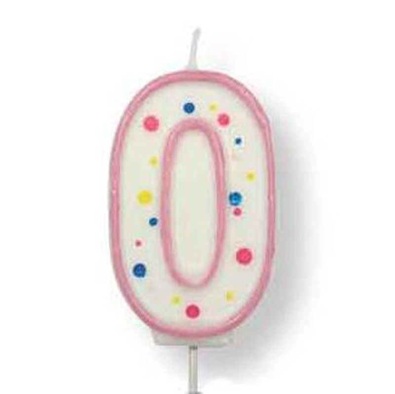 Vela cumpleaños rosa número 0 pme