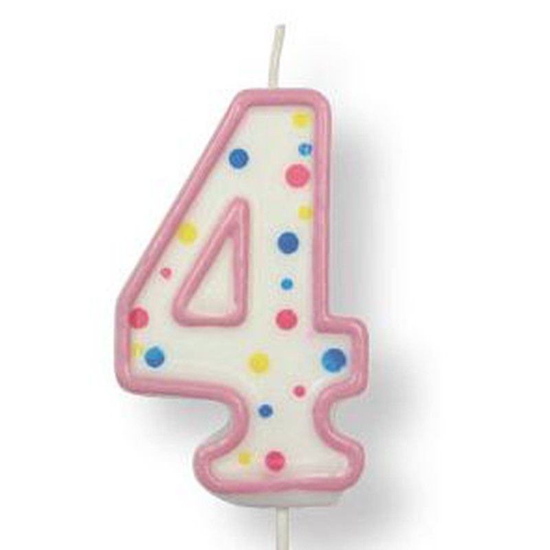 Vela cumpleaños rosa número 4 pme