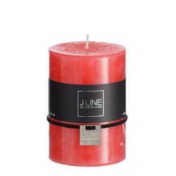 Vela de cera cilindro roja, 7x7x10 cm