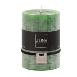 Vela de cera cilindro verde, 7x7x10 cm