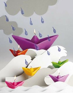 Vela decorativa flotante Barco