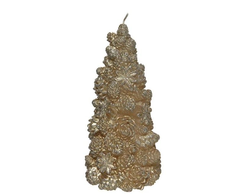 Vela en forma de árbol dia9.50-H16.00cm color champagne