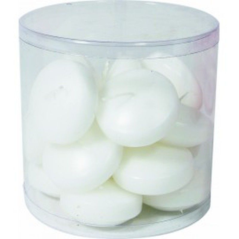 Vela Flotante Blanca Diámetro  5,7 Xh 2,8Cm. Pot 16 U./ 4H.
