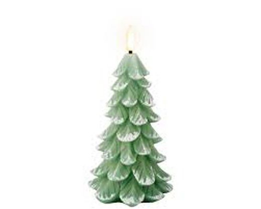 Vela LED en forma de árbol dia8.00-H16.50cm-1L color green/warm white
