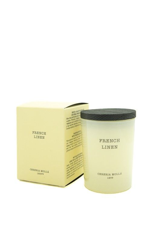 Vela Premium mini de 70Grs. French Linen. Colección Boutique CERERIA MOLLA 1899. Handmade. +/-20 horas