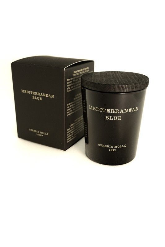 Vela Premium mini de 70Grs. Mediterranean Blue. Colección Boutique CERERIA MOLLA 1899. Handmade. +/-50 horas