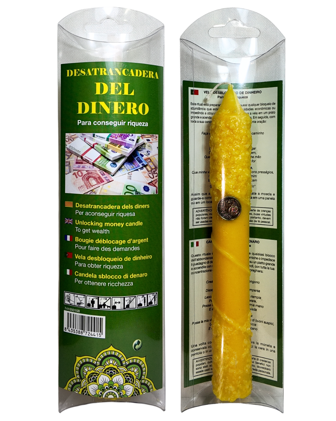Veladora Destrancadera del Dinero – Prosperidad Económica y Fluidez