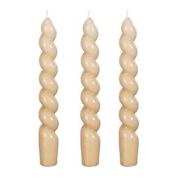 Velas de Cancelabro Twist color Crema 3 piezas Edelmann
