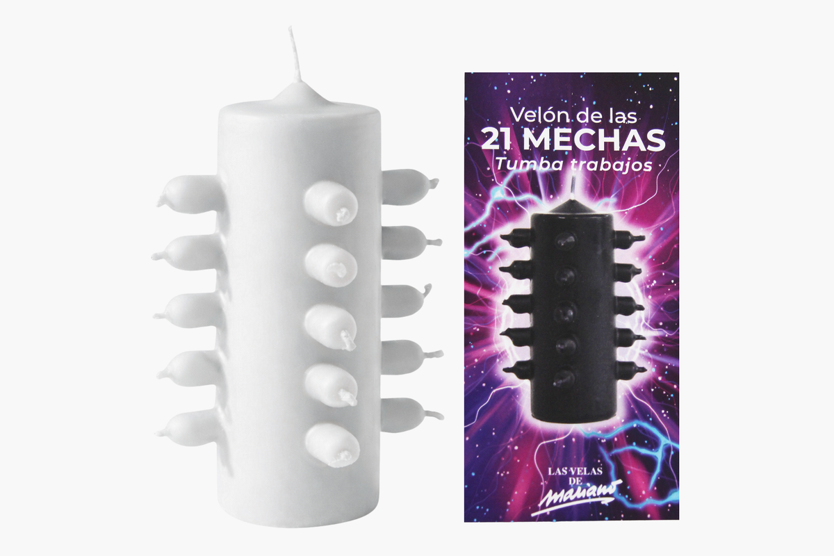 Velón 21 mechas Blanco
