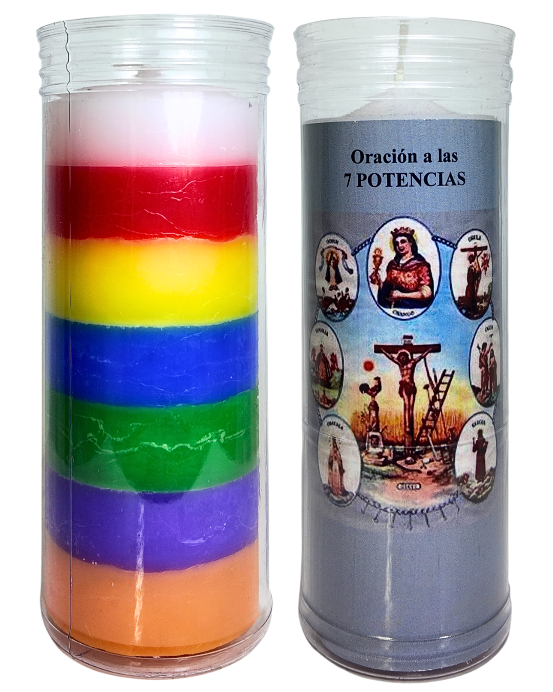 Velón con Oración a las 7 Potencias - Fuerza Espiritual y Protección