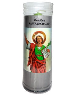 Velón con Oración a San Pancracio - Trabajo, Dinero y Prosperidad
