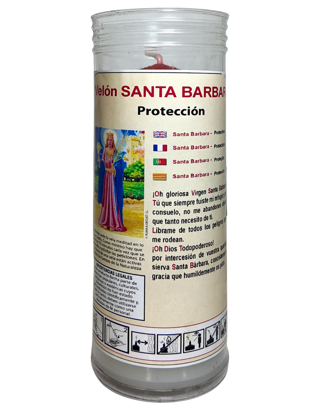 Velón con Oración a Santa Bárbara – Protección y Fortaleza Espiritual