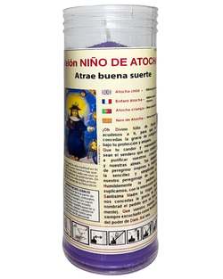 Velón con Oración al Niño de Atocha - Protección y Buena Suerte