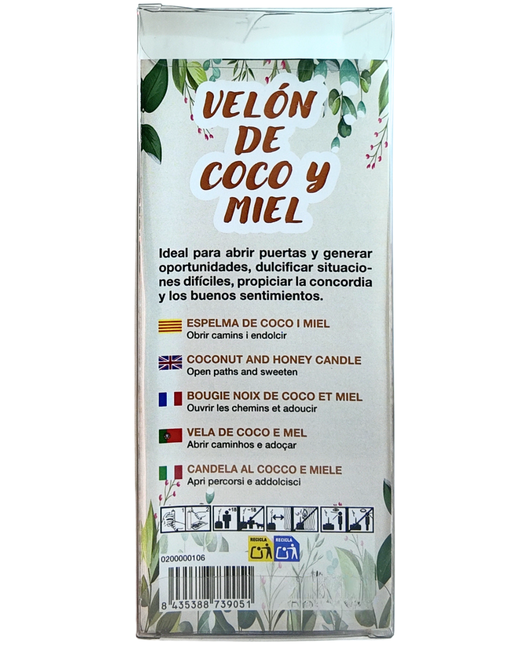 Velón de Coco y Miel – Dulzura, Unión y Atracción