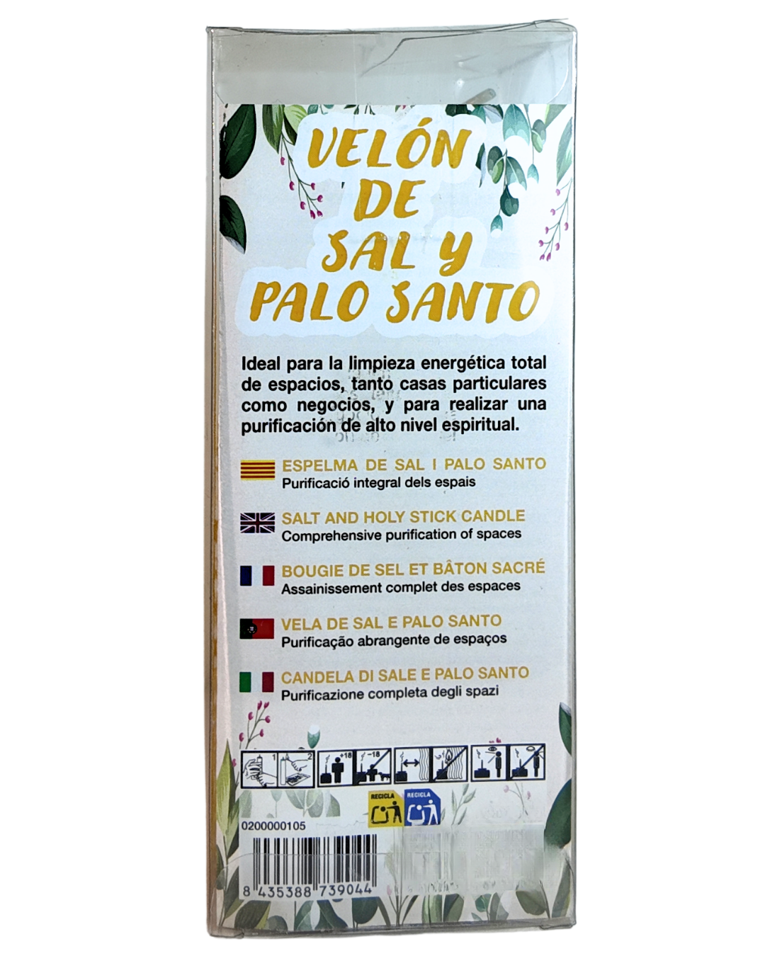 Velón de Sal y Palo Santo - Limpieza, Purificación y Protección