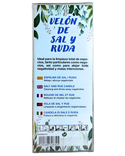 Velón de Sal y Ruda – Limpieza y Protección Energética