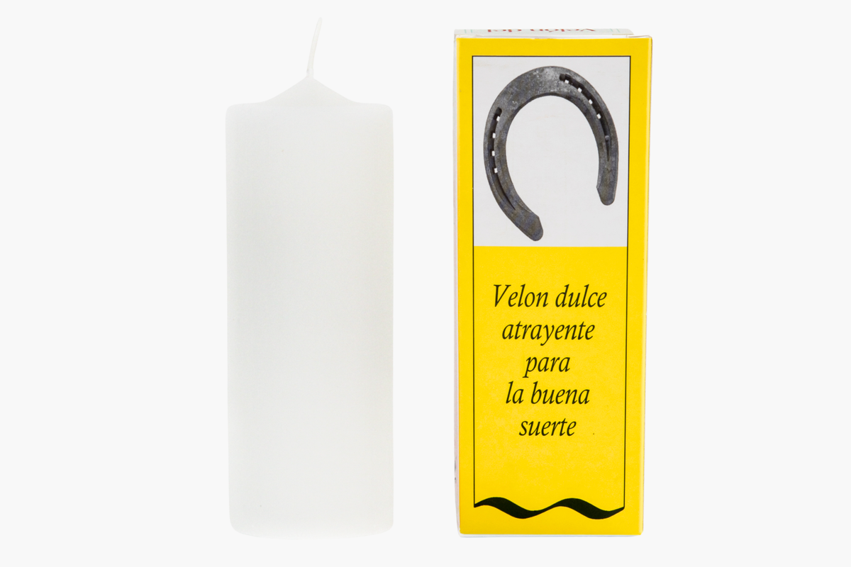 Velón Preparado Atrayente Para La Buena Suerte Blanco