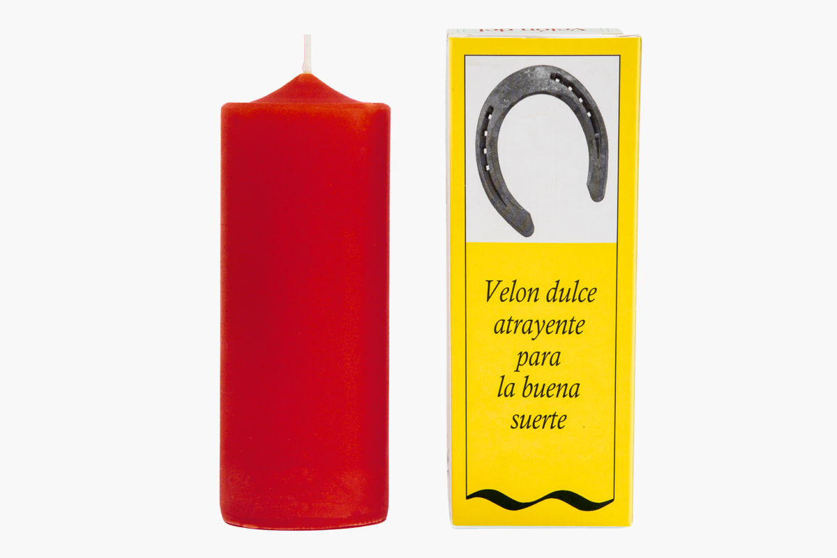 Velón Preparado Atrayente Para La Buena Suerte Rojo