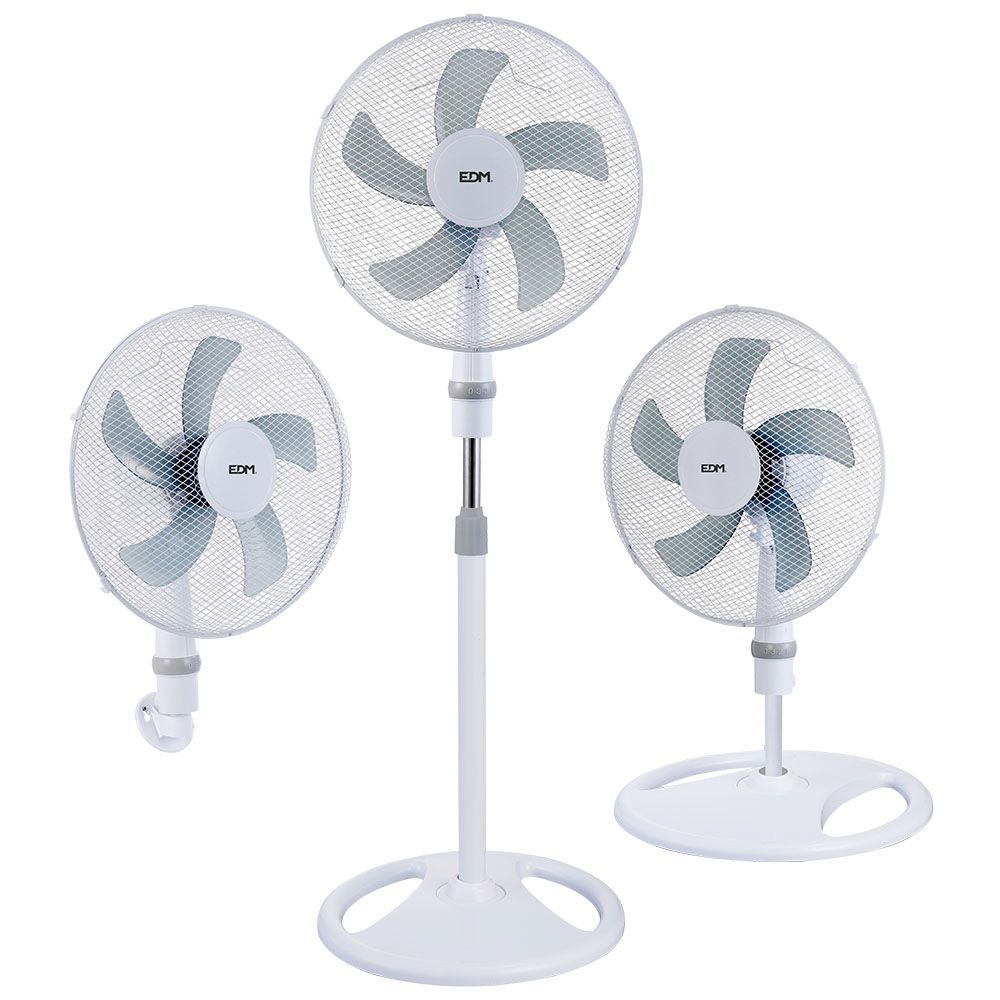 Ventilador 3 En 1, Blanco, Potencia 45W, Aspas Ø40 Cm, Altura Regulable 107-133 Cm