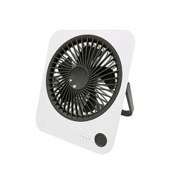 Ventilador De Mesa Recargable, 1200 Mah, Blanco Y Negro