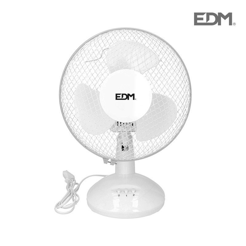 Ventilador de sobremesa blanco 25w ø aspas 23 cm edm