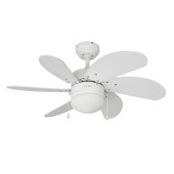 Ventilador De Techo Modelo Aral. Color Blanco. Potencia: 50W Aspas: Ø76Cm Edm