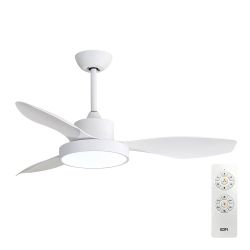Ventilador De Techo Modelo Ártico. Color Blanco 120 Cm  38W + Luz 22W 2.160Lm 3.000K - 4.000K - 5.000K