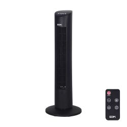 Ventilador De Torre. Potencia: 60 W, Mando A Distancia, Negro 28 X 78,3 Cm
