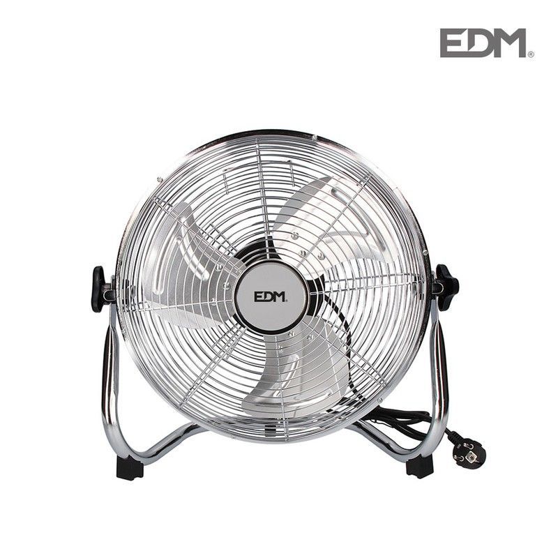 Ventilador industrial de suelo cromado 45w ø aspas 30 cm edm