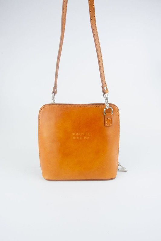 Vera bolso bandolera mini de piel de color camel