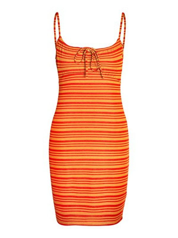 Vestido canalé rayas horizontales Noisy May Cherry Tomato