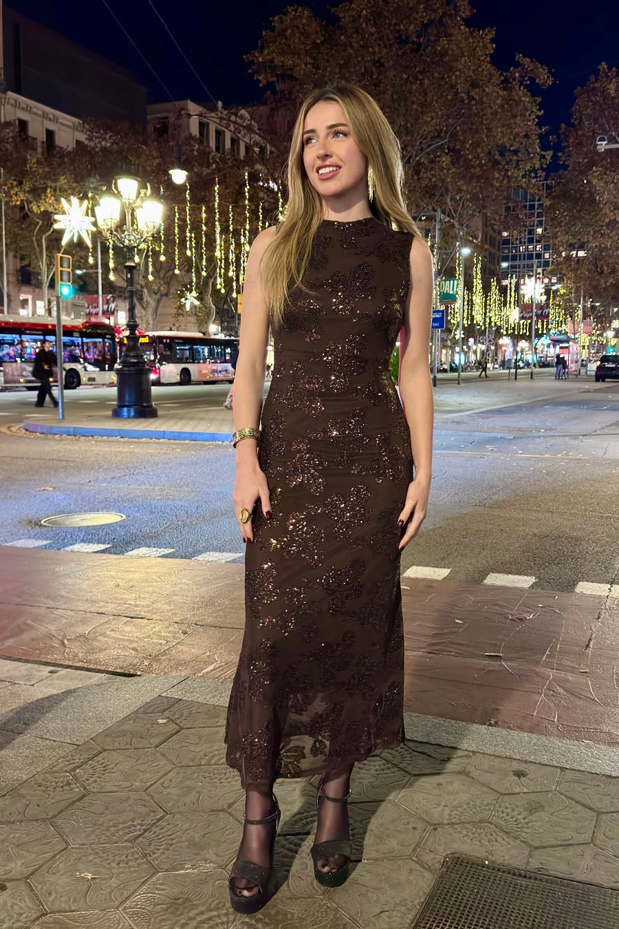 Vestido Charlotte marrón