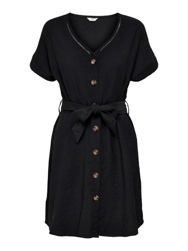 Vestido con botones y cinturón Only Black