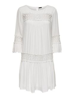 Vestido con manga 3/4 calados Only Cloud Dancer