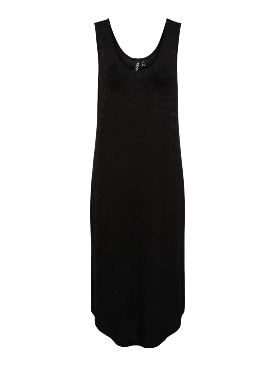Vestido de tirantes con detalle efecto metalizado Pieces Black