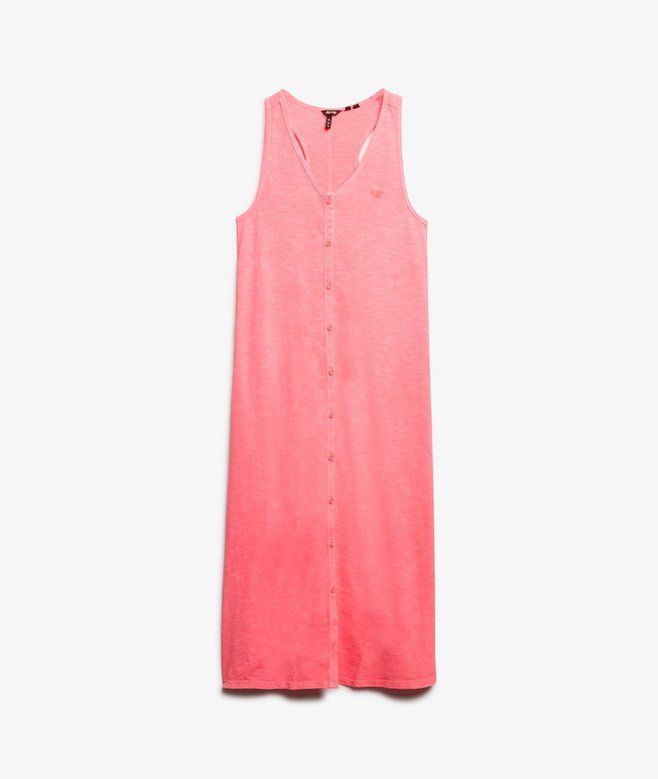 Vestido de tirantes midi botones Superdry Fiery Coral
