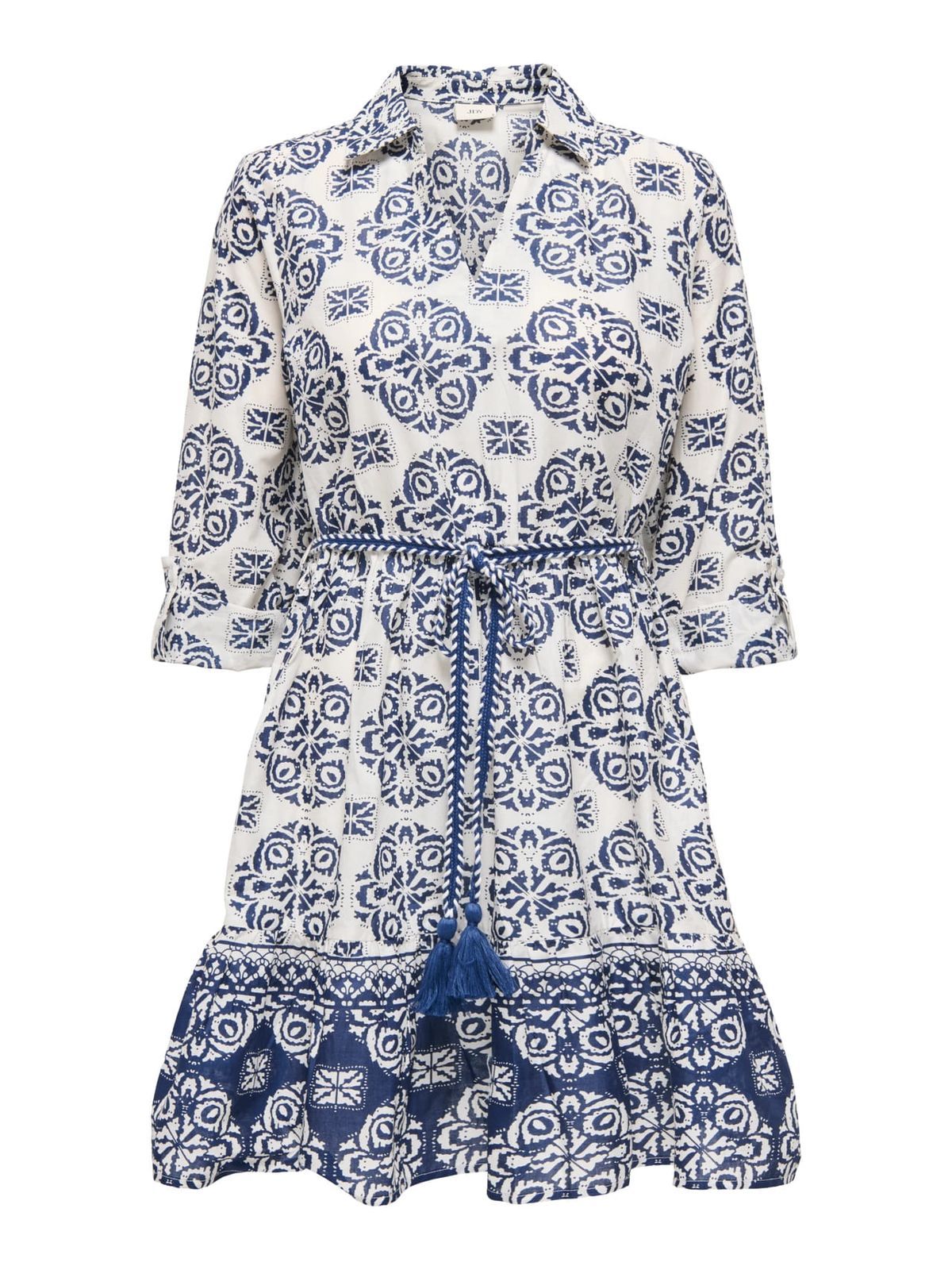 Vestido m. 3/4 con estampado geométrico Jdy Cloud Dancer