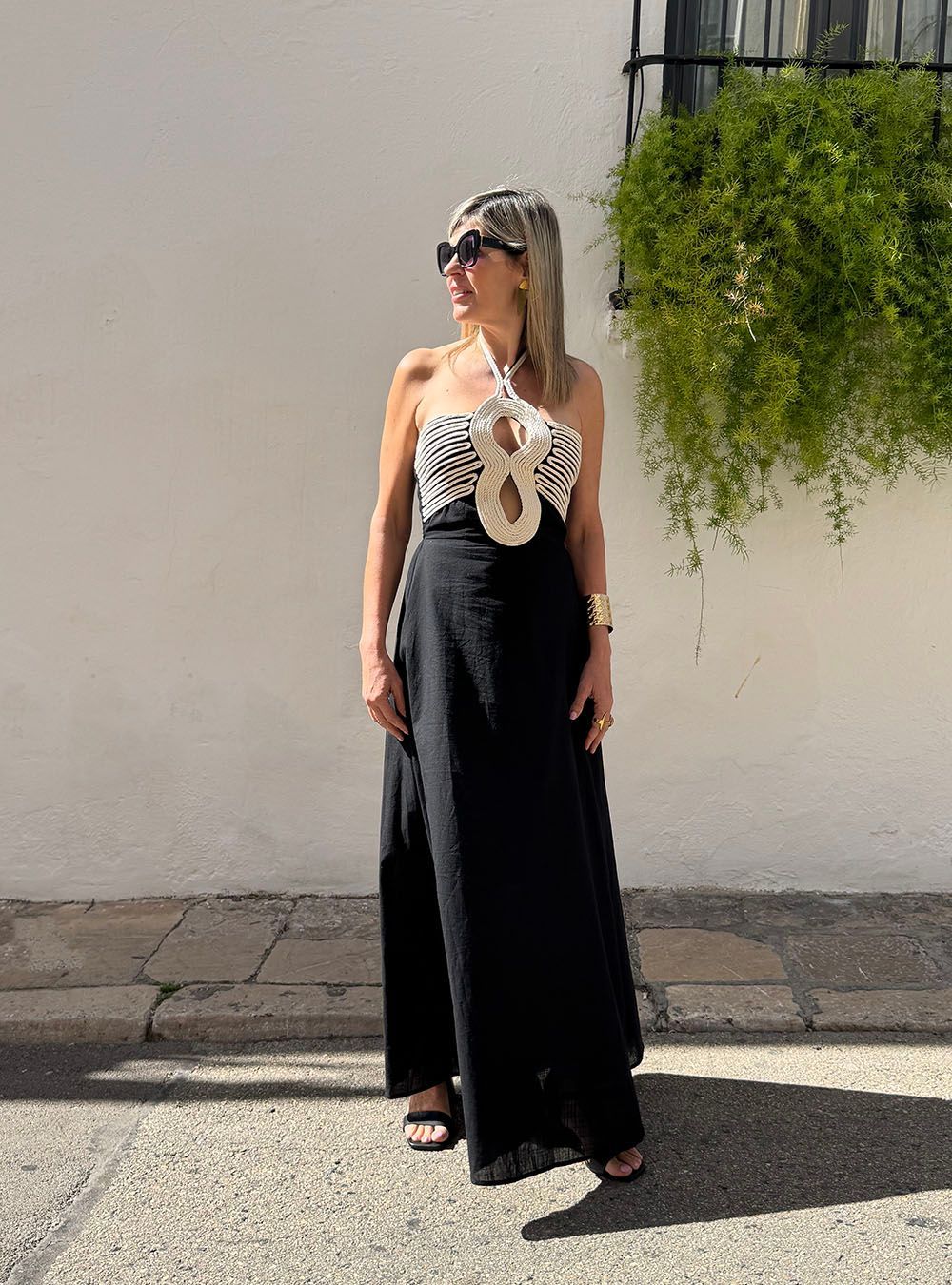 Vestido macramé Jávea negro