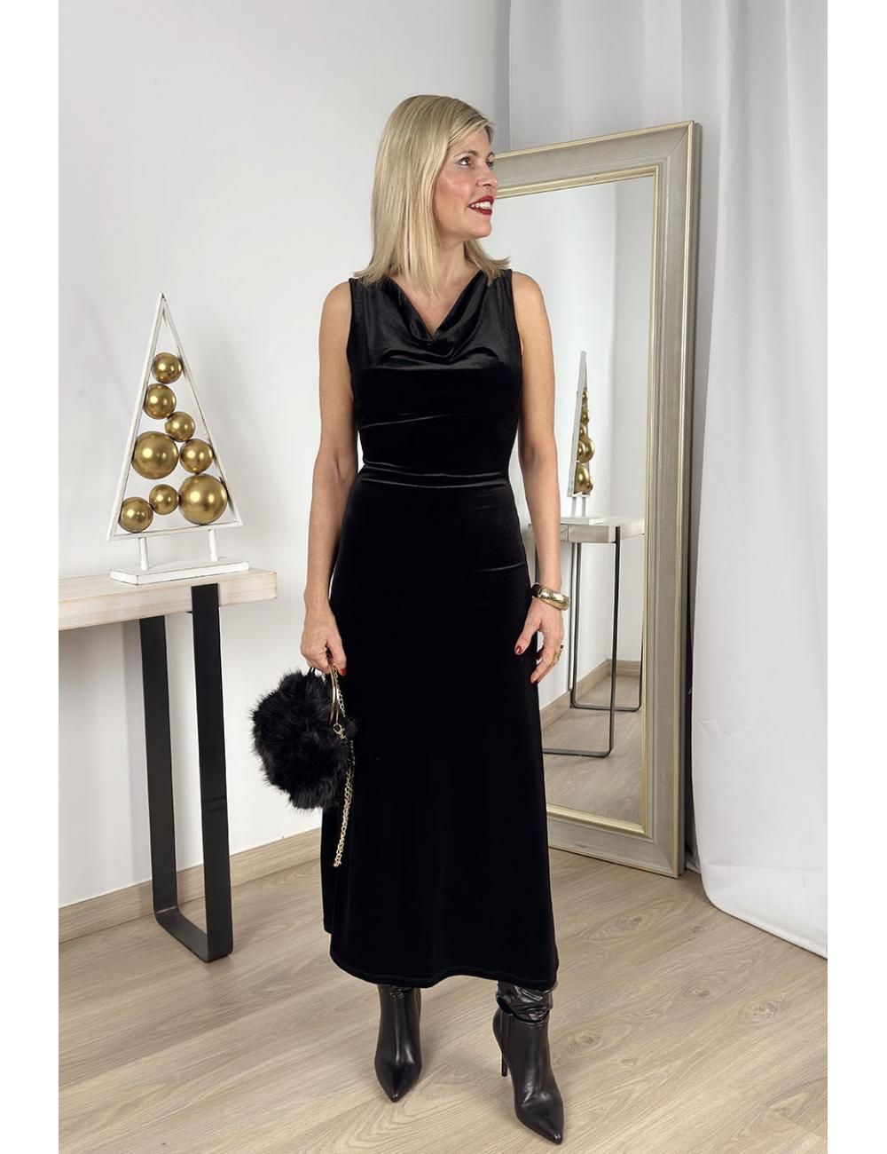 Vestido terciopelo negro