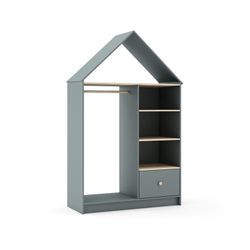 Vestidor de pino en verde y natural, 110 x 45 x 180 cm | Estefania