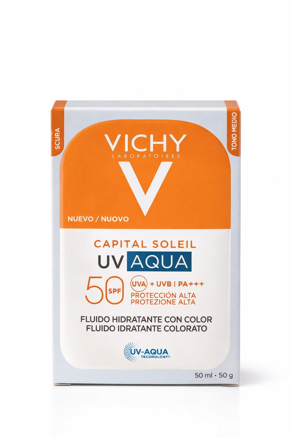 Vichy Capital Soleil UV-Aqua Fluido Hidratante Con Color SPF50 50 ml