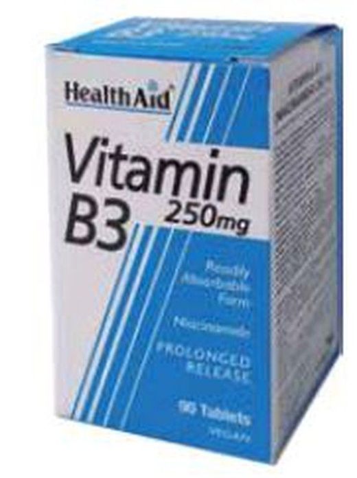 Vitamina B3 (Niacinamida) 250mg 90 Comprimidos Health Aid