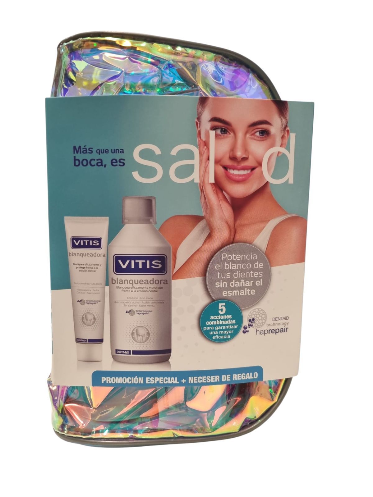 Vitis Blanqueadora Pasta 100 ml + Colutorio 500 ml Neceser de REGALO