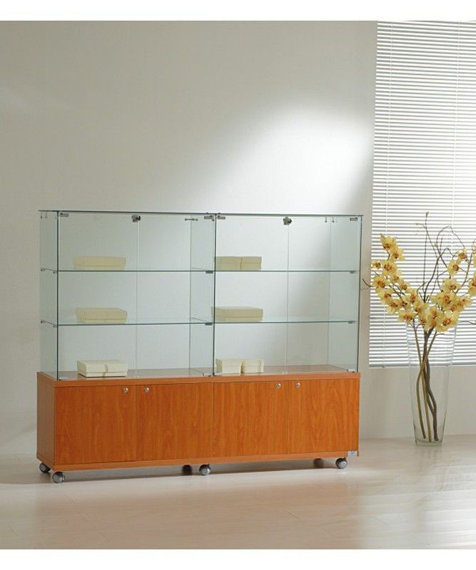 Vitrina 130 x 157 x 40 cm. 2 módulos, buck y 4 estantes