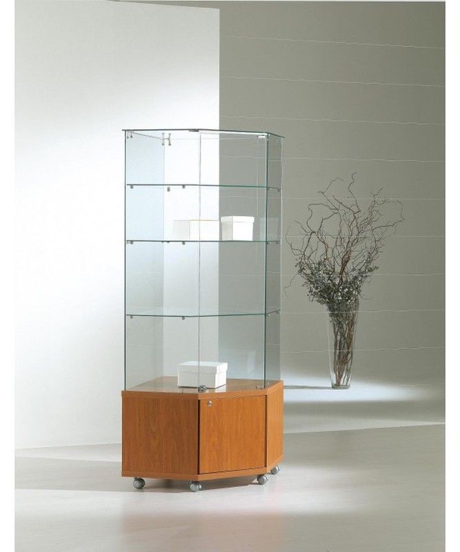 Vitrina 180 x 68 x 68 cm. Angular, buck y 3 estantes