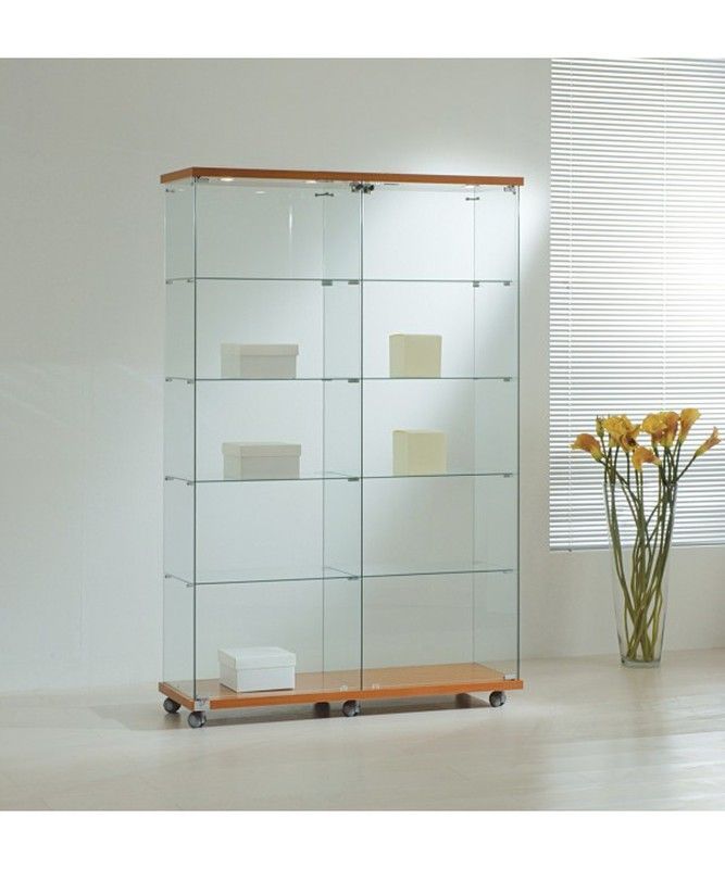 Vitrina 181 x 117 x 40 c. 2 módulos, 8 estantes, con luz