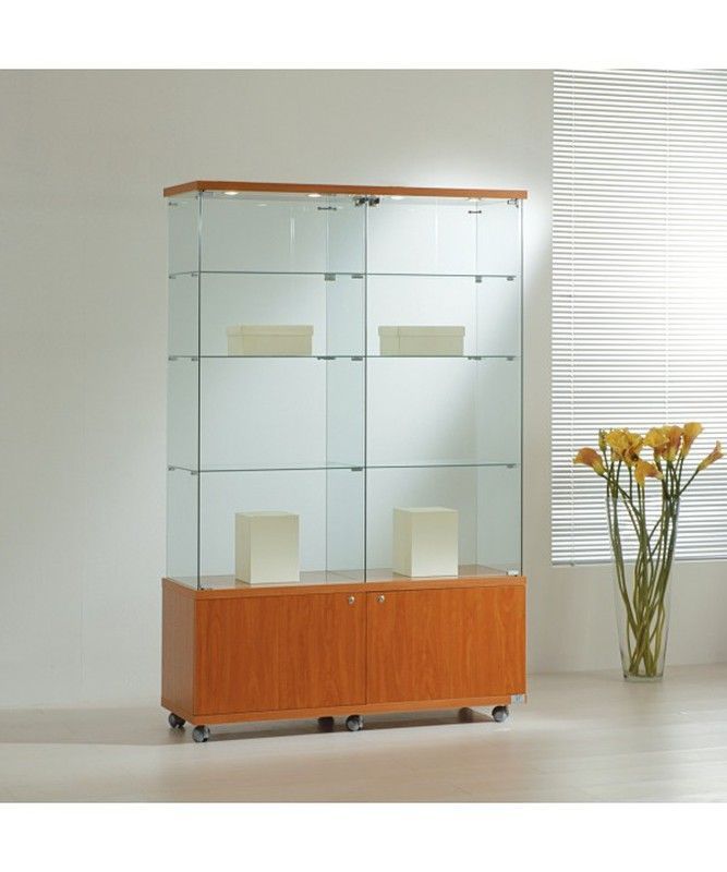 Vitrina 181 x 117 x 40 cm. 2 módulos con buck, 6 estantes y luz